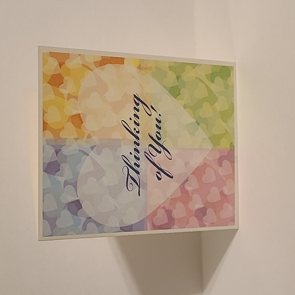 Vintage Hope Greeting Pastel Colorful Heart Theme Thinking of You Card - New